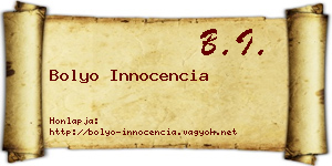 Bolyo Innocencia névjegykártya